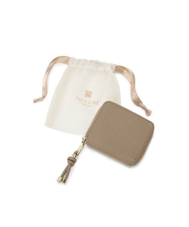 TOPKAPI 【新色追加】【TREASURE TOPKAPI】シュリンクレザー 二つ折り 財布 グレージュ