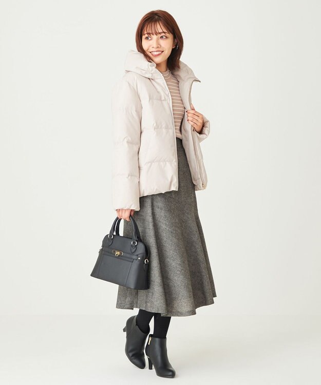 ANY SIS 【撥水】エコファイバーミックスショート ダウン アイボリーベージュ