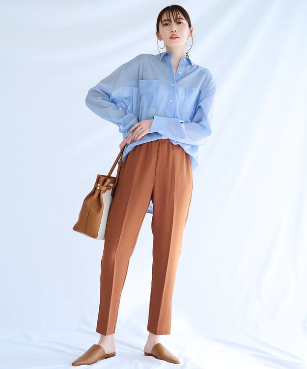 UNFILO 【ストレッチ/洗える】出会えるパンツ テーパード ブラウン系