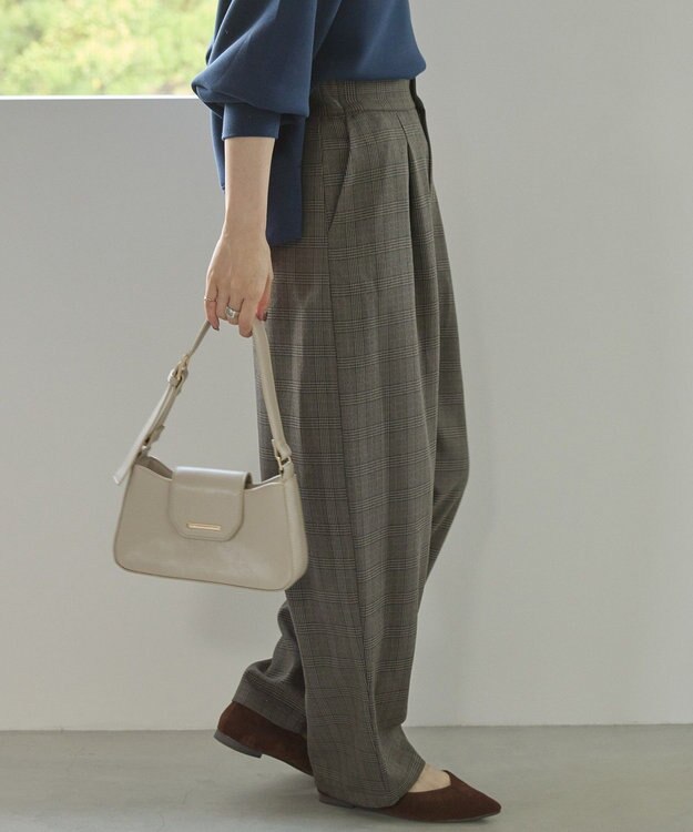 AMERICAN HOLIC ウールライクカーブスラックスパンツ Check Brown