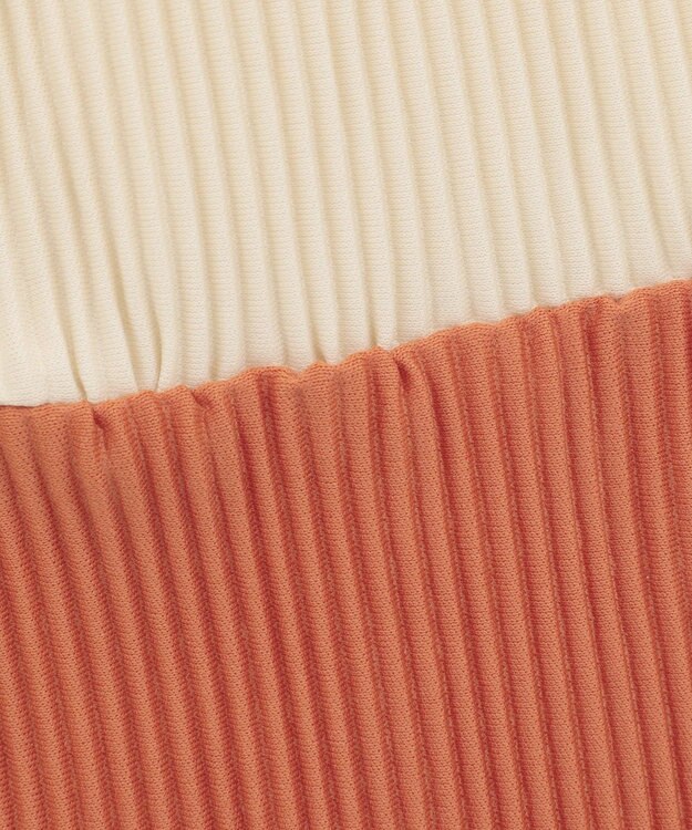 Green Parks プリーツ袖配色プルオーバー Terracotta