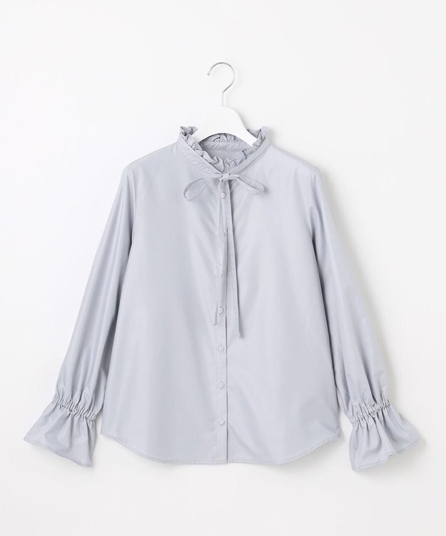 Feroux リボンディテール ブラウス ライトグレー系