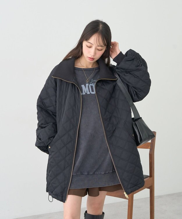 earth music&ecology キルティングバルーンコート Black