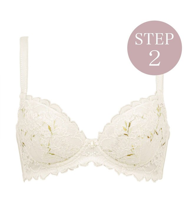 BRADELIS New York 【BRADELIS New York】ローズステップ２ブラ23S1 育乳補整 ふんわり寄せて脇まですっきりする補整ブラ ホワイト