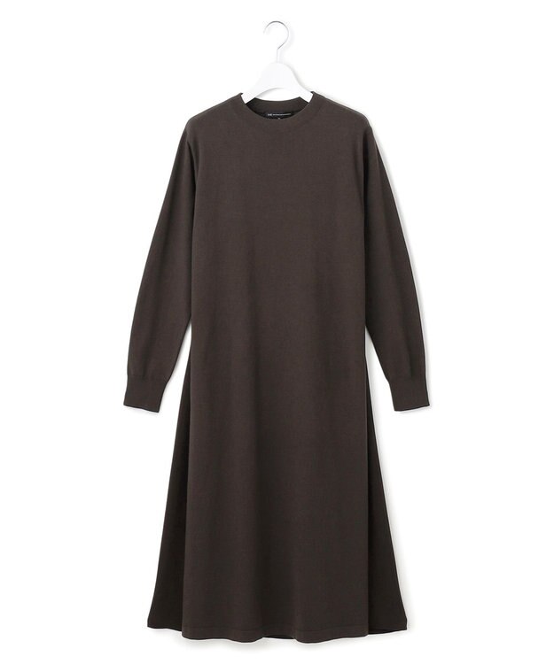 23区 S 【洗える/吊り干しOK】ヴィスコースストレッチ  バックデザイン ニットワンピース ブラウン系