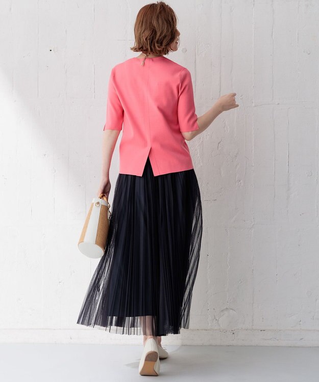 23区 【洗える】チュール プリーツ スカート ネイビー系