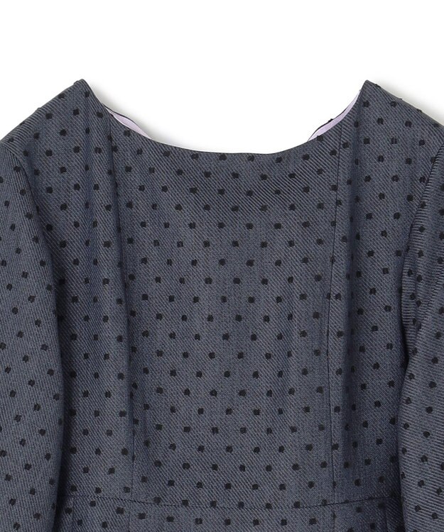 TOCCA 【洗える】NIGHT CURTAIN ドレス グレー×ドット柄