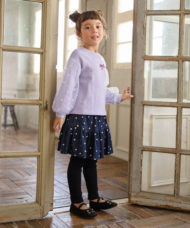 ANY KIDS 袖チュール トレーニャー ラベンダー