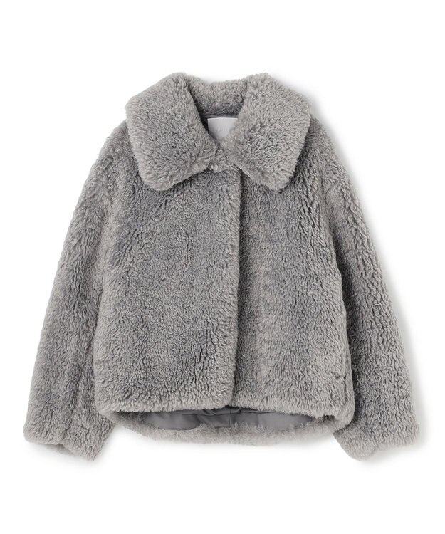 UNFILO エコファー ステンカラーコート グレー