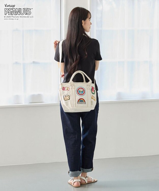 ROOTOTE 8469【ルートート】スヌーピー IP.デリ.シシュウ.ピーナッツ-0Y 01：アイボリー
