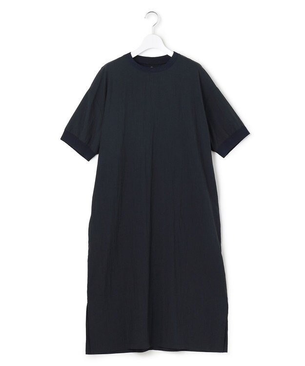 J.PRESS YORK STREET 【WOMEN】リヨセルコットン ニットコンビ ワンピース ネイビー系