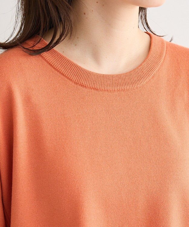 Green Parks もちやわサイドリブニットチュニック Orange