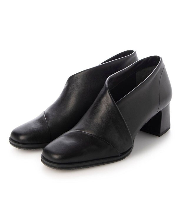 MODE ET JACOMO <D'ICI>チャンキーヒールブーティーパンプス ブラック