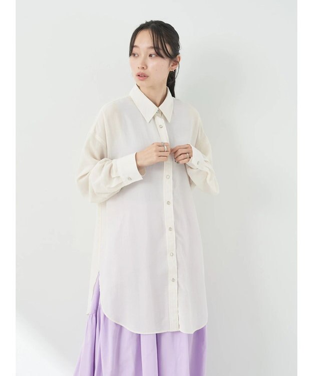 earth music&ecology ウ゛ィンテージボタンシャツ Off White