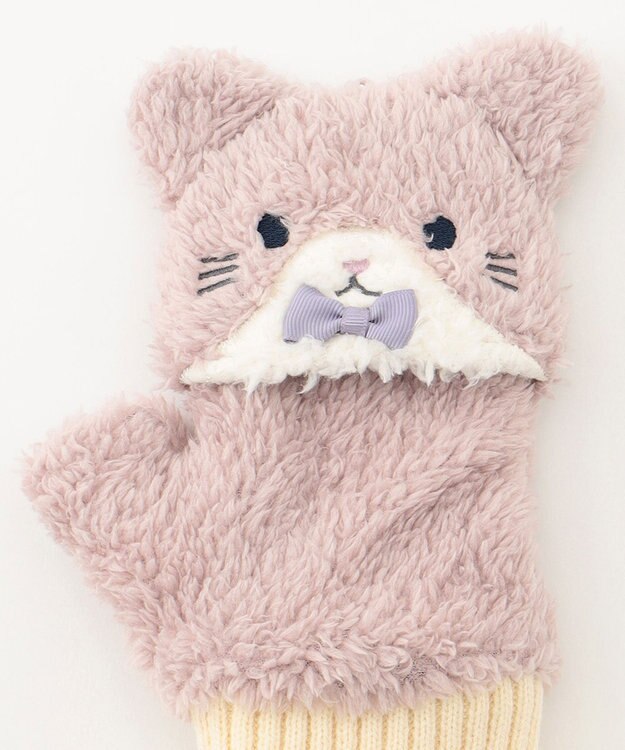 ANY KIDS アニマル ミトン グレー×ネコ