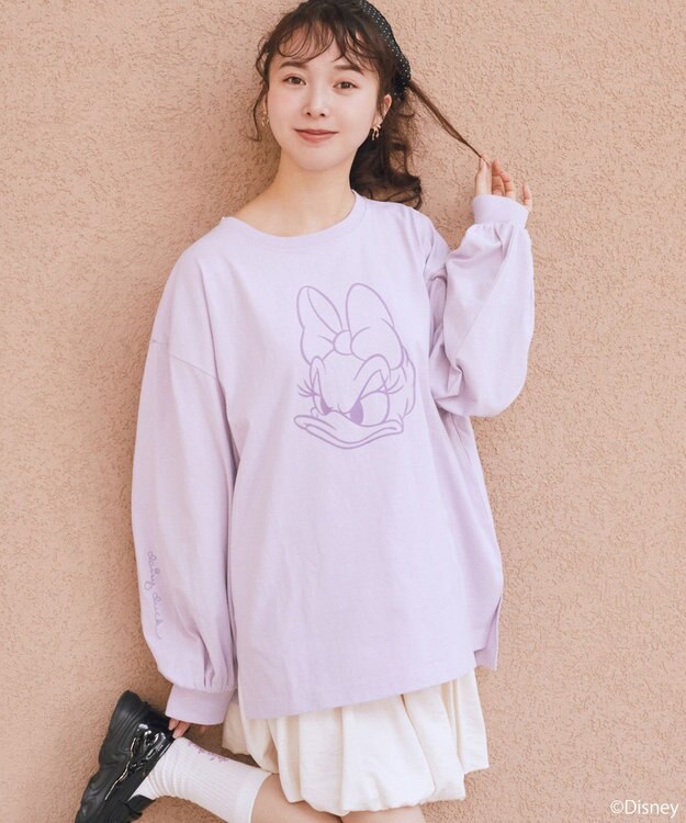 earth music&ecology 【予約】【綿100％】Disney/アソートプリントロンTEE ラベンダー