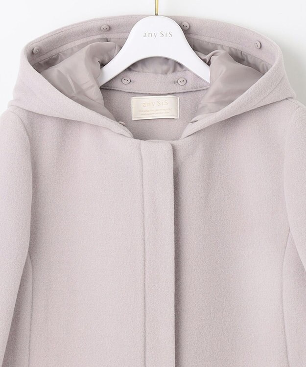 ANY SIS 【美人百花11月号掲載】2WAYスーペリアファインウールモッサ コート ピンク