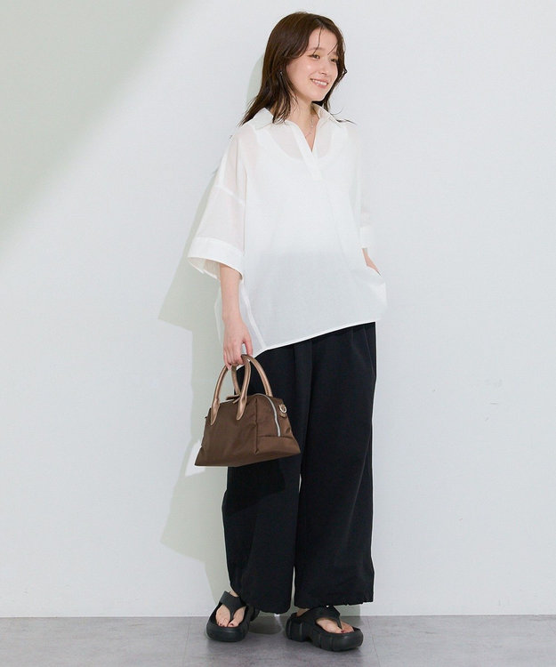 Green Parks ＵＶカットスキッパー半袖シャツ Off White
