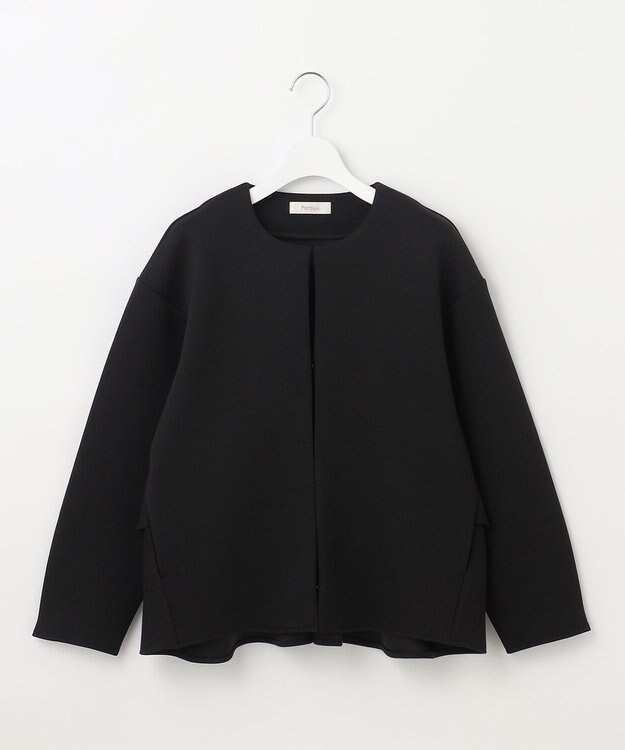 Feroux 【洗える】ダンボールフリル ジャケット ブラック系