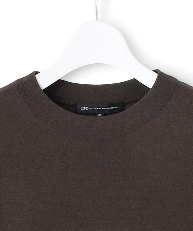 23区 【洗える/吊り干しOK】ヴィスコースストレッチ  バックデザイン ニットワンピース ブラウン系