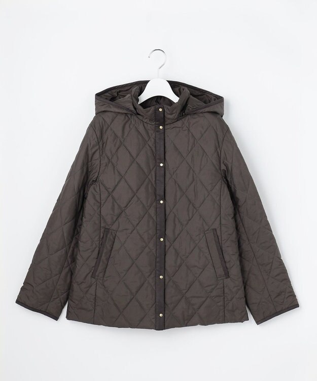 J.PRESS LADIES L 【WEB限定カラーあり】コンパクトタフタキルティング フーデッド コート スレート系