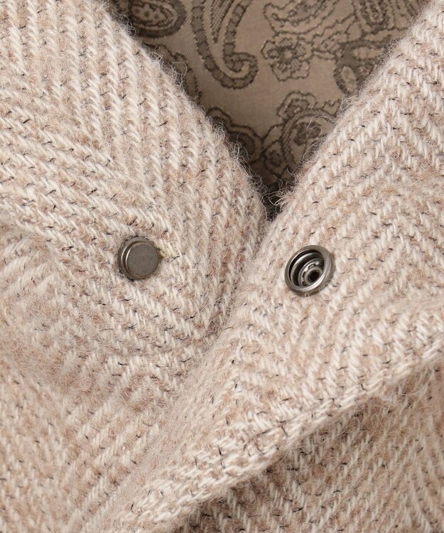 JOSEPH ABBOUD 【尾州産カシミヤブレンド×アルパカ混素材】カシミヤブレンドアルパカヘリンボン ダッフルコート ベージュ系7