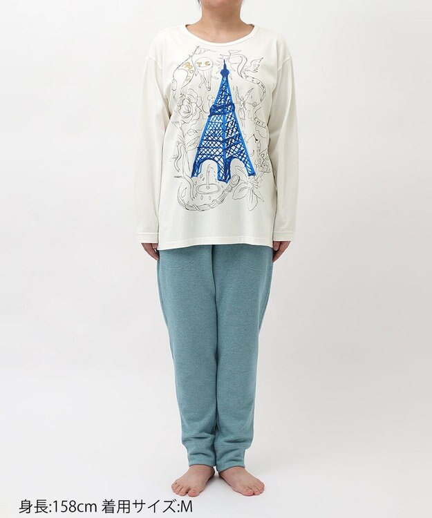 tsumori chisato SLEEP ツモリチサト トップス 長袖 ルームウェア 綿100%(本体) レディース UTX585 /ワコール アイボリー