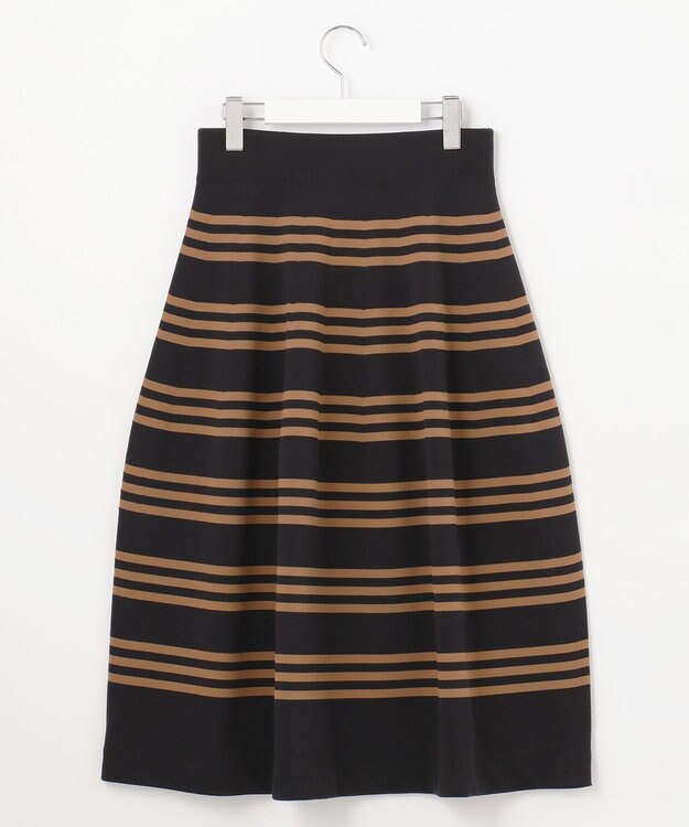 自由区 ポリエステルホールガーメント スカート ブラック×モカ