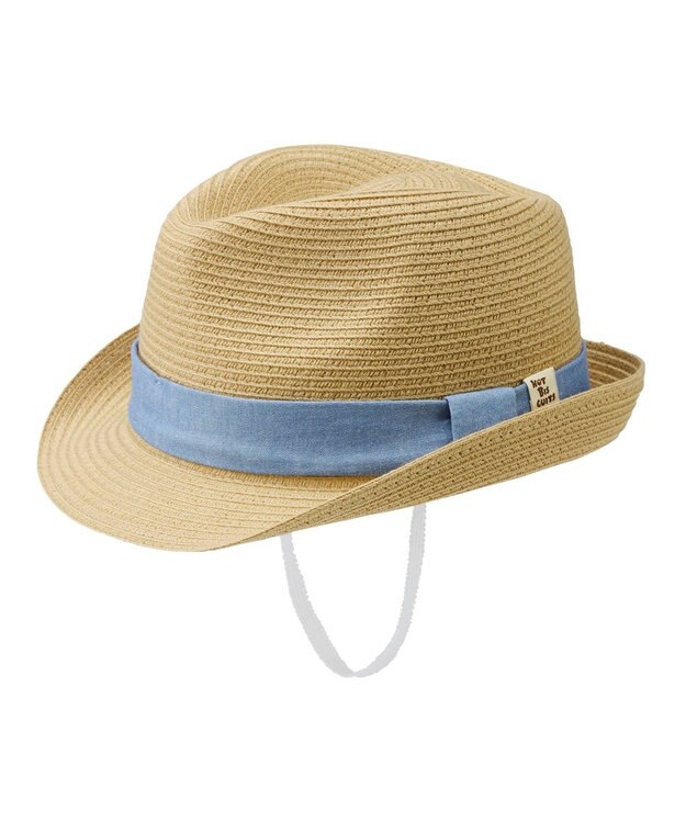 MIKI HOUSE HOT BISCUITS 【48-54cm】 麦わら風 中折れハット ブルー