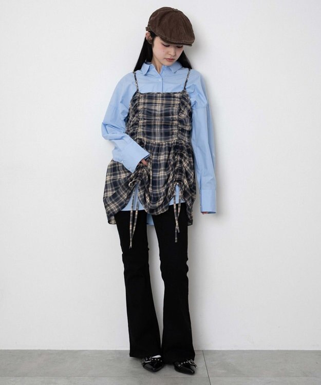 WEGO ボリュームBIGシャツ サックス