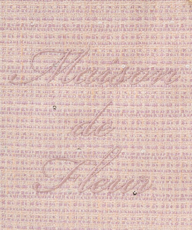 Maison de FLEUR ツイードブランドロゴ刺繍トートバッグ Light Pink