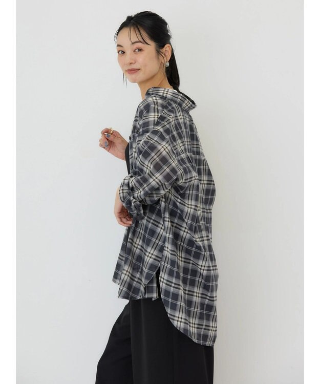 AMERICAN HOLIC 接触冷感Ｗポケットボイルシャツ Check Black