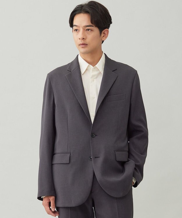 UNFILO MENS 【OCEANS 雑誌・web・YouTube 掲載】WOOL TOUCH 機能美ジャケット【東レ開発のウール見え高機能素材】 チャコール