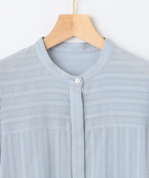 組曲 ドビーストライプ ブラウス サックスブルー系