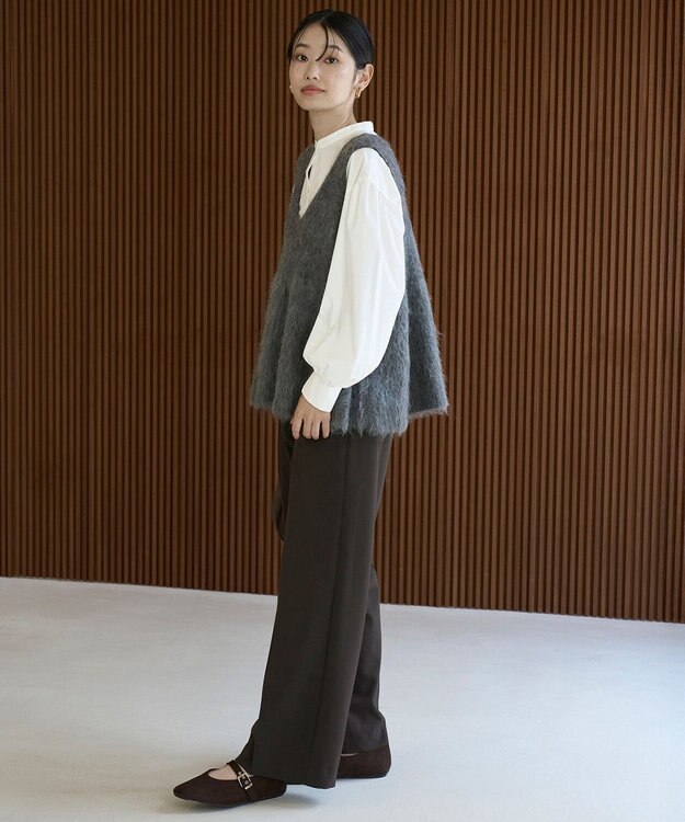 UNFILO マイビューティ ストレートパンツ ブラウン