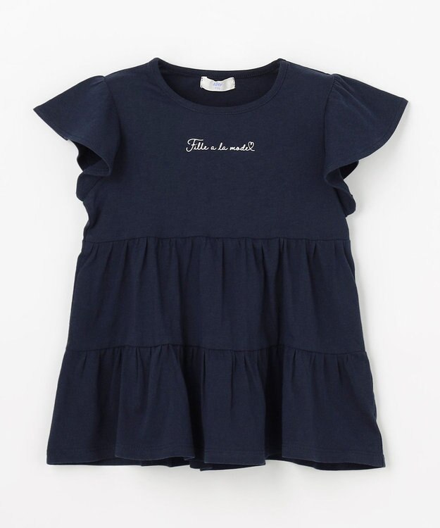 ANY KIDS 【綿100%/接触冷感】ひんやり ティアードチュニック ネイビー