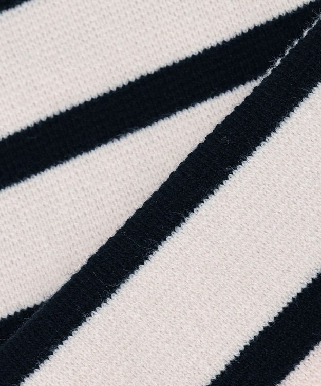 ANY 【洗濯機可】しあわせタッチハーフジップフーディー オイスターボーダー