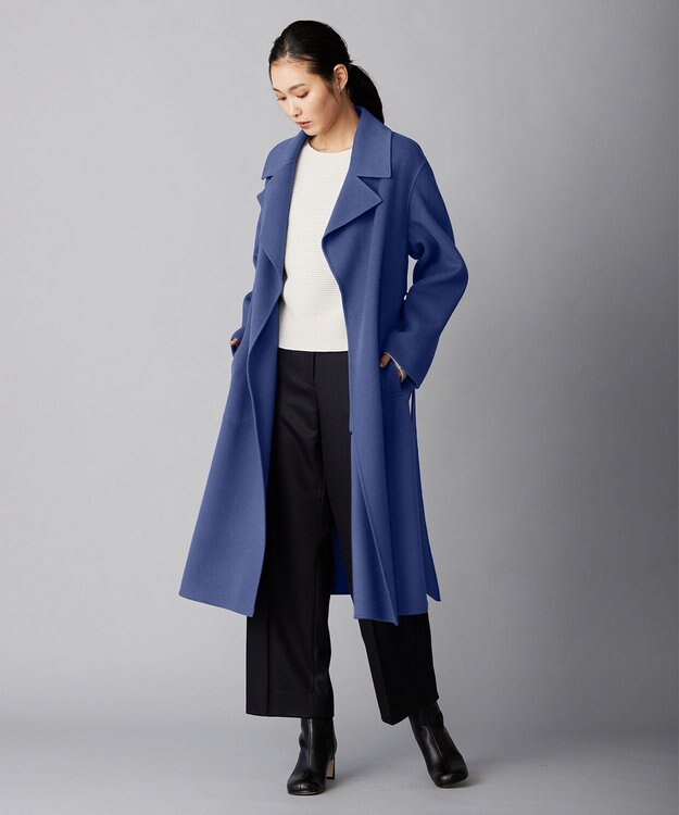 ICB ウールリバー ロングトレンチコート ハンブルー系