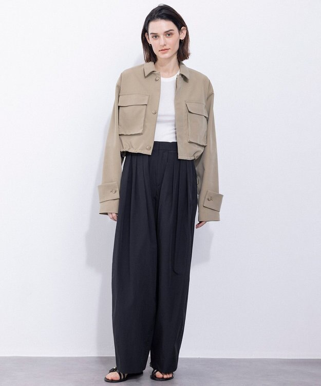 NAVE 【Nave・洗える】ドライタッサー パンツ ブラック系