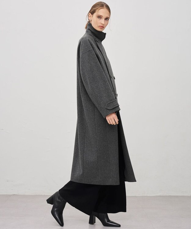 uncrave ライトメルトン ロングチェスターコート チャコール