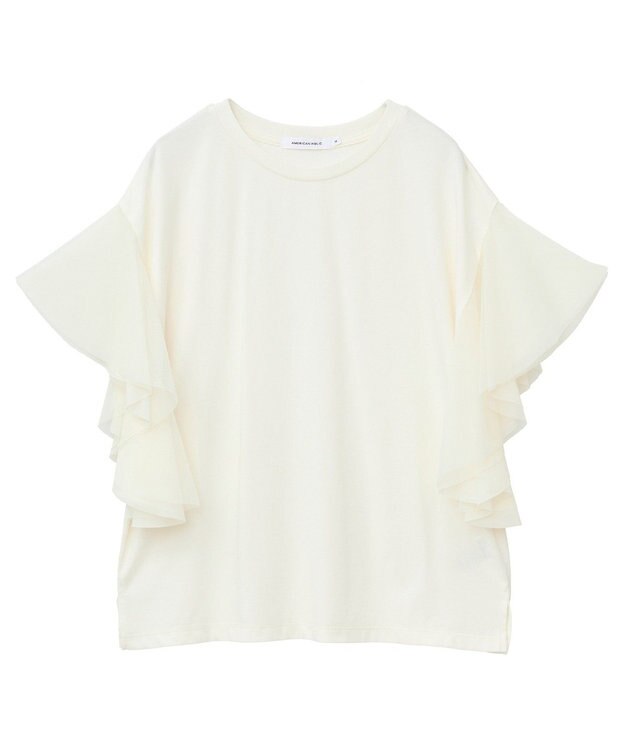 AMERICAN HOLIC 袖チュールサイドスリットプルオーバー Ivory