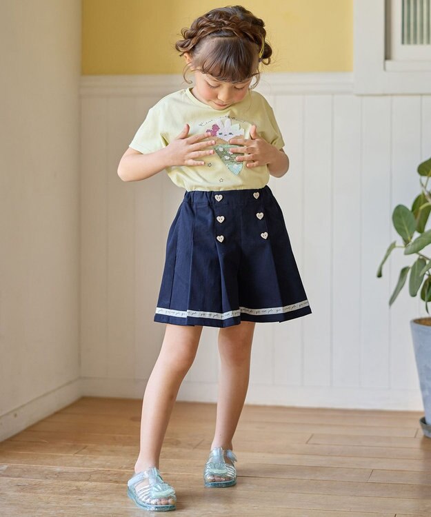 ANY KIDS ミラクルスパンコール 半袖 Tシャツ ライム×クレープ