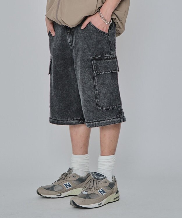 WEGO 2WAYマルチデニムカーゴパンツ デニムブラックソノタ