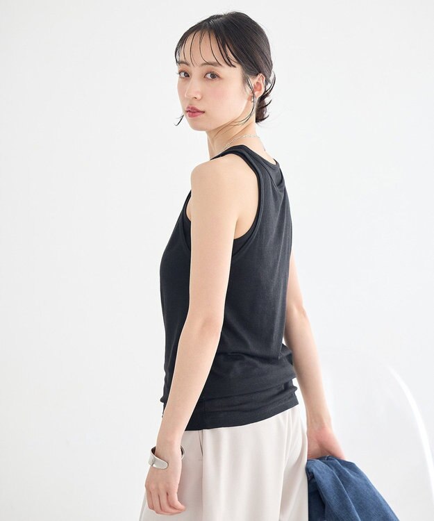 earth music&ecology 【SET】シアーフライスレイヤードタンクトップ Black