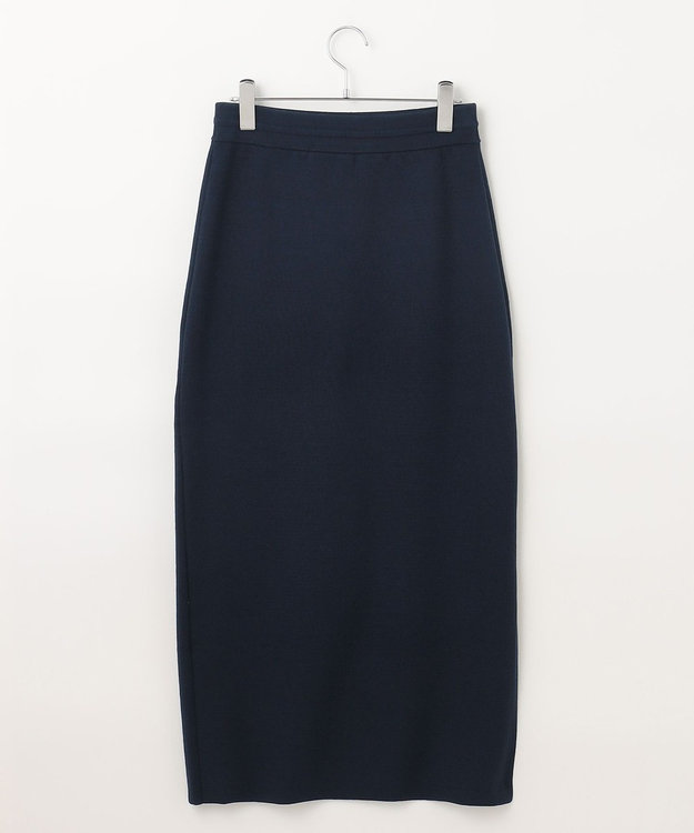 #Newans 【洗える】ナローシルエットニットスカート ネイビー