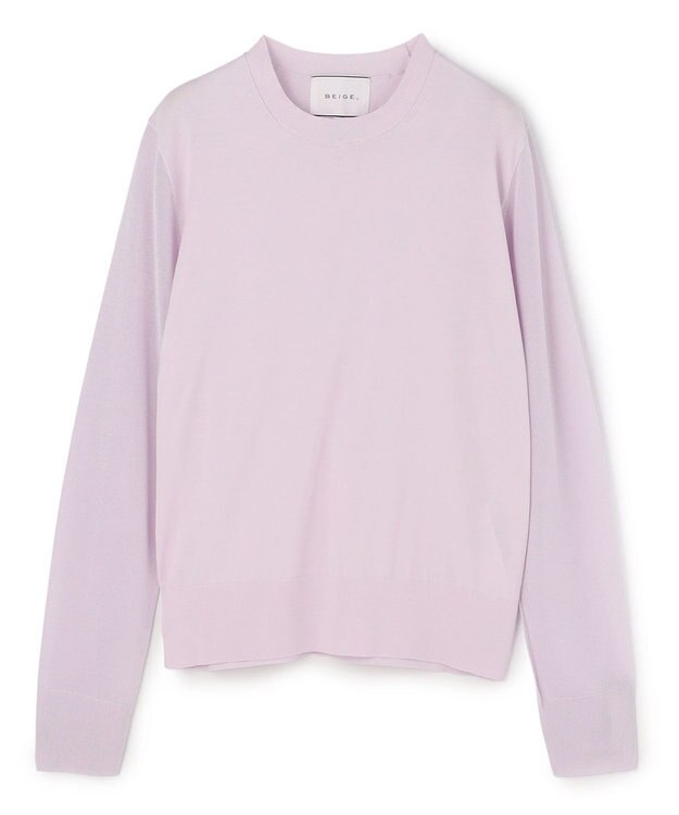 BEIGE， JULIE / コットンシルク 異素材プルオーバーニット Lilac