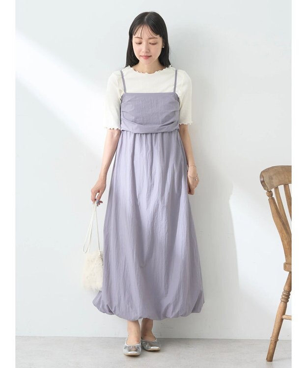 earth music&ecology テックバルーンキャミワンピース Lavender