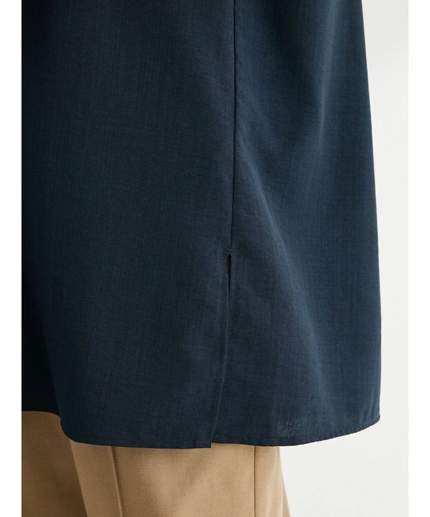 Green Parks 接触冷感　比翼シャツチュニック Dark Navy