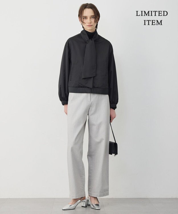 ICB 【WEB限定】 コットンレーシージャガード ハイネックカットソー ブラック