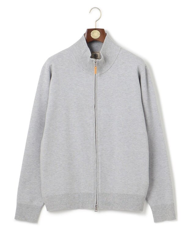 J.PRESS MEN 【FLEX YARN】フルジップカーディガン ライトグレー系